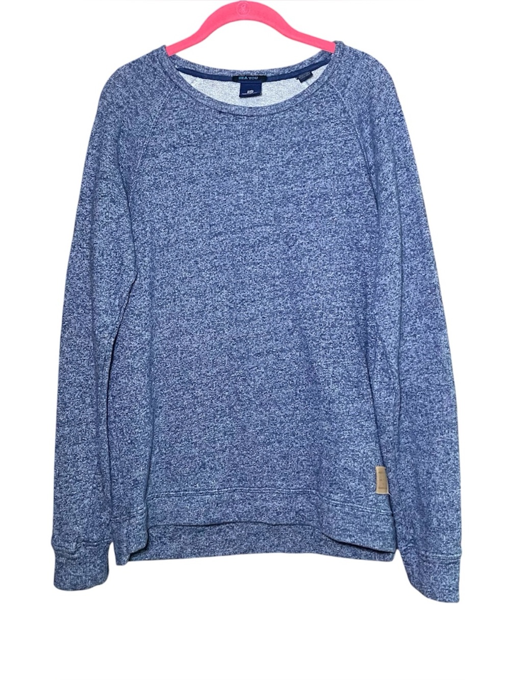 SCOTCH & SODA Sweatshirt Men's M Linen Cotton Blend Blue Melange Crew Pullover